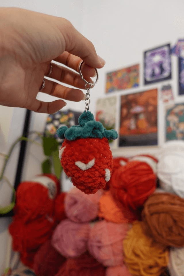 Cuties fruities | Charm de sac fraise en crochet🍓