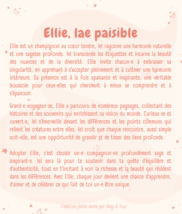 Ellie, lae paisible| Créature d'atelier champifleur en crochet pleines d'intentions